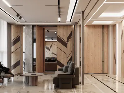 Entrance Living - Apartment 007 -3dmax Vray Vantage 3D model