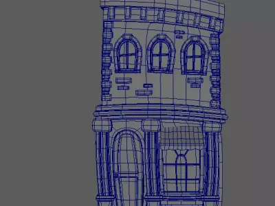 Cartoon Town House Building 3D Model Low-poly 3D model