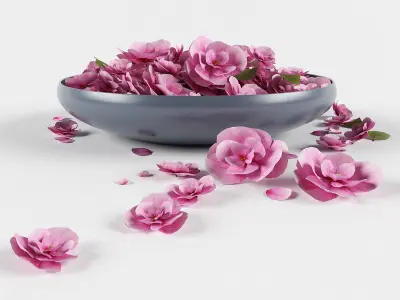 Platter flowers 3D model