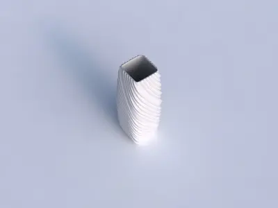 Vase rectangle with twisted extruded lines 3D print model