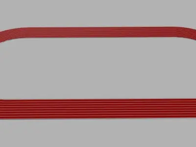 Oval track Low-poly 3D model