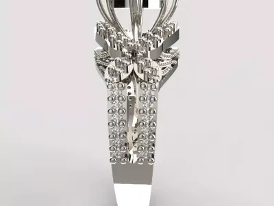 Luxury Halo Engagement Ring  3D print model