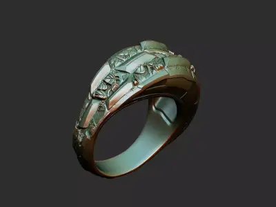 signet solid line basic shape decor shine symbol silver 3D print model