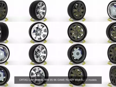 ORTAS CAR WHEEL RIM 95-96 GAME READY WHEEL 3D Model Pack