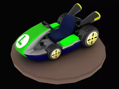 Mariobros Luigi Kart Low-poly 3D model