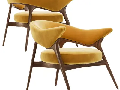 Andorinha Yellow Modern Contemporary Armchair by Alma de Luce 3D model