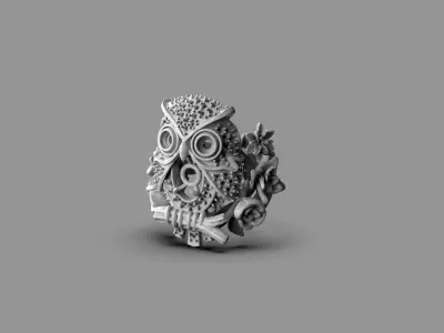 Owl Ring 3D print model