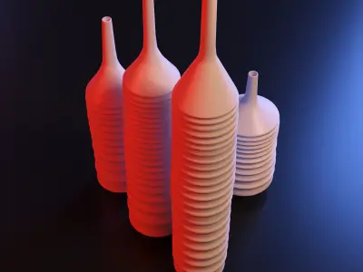 Vase set 2 three vases 3D print model