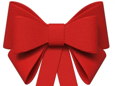Christmas Bow Ribbon 08 Low-poly 3D model