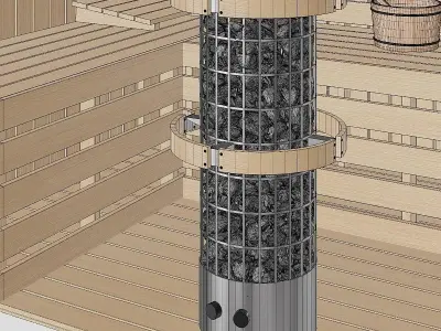 Sauna Set BLENDER 3D Model Cycles 3D model