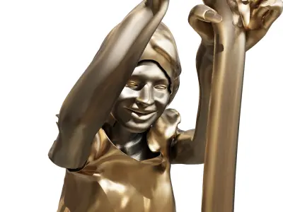 girl jump sculpture 3D model