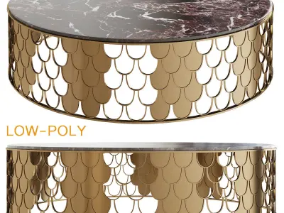 Side and coffee table 3d model collection  Low-poly 3D model