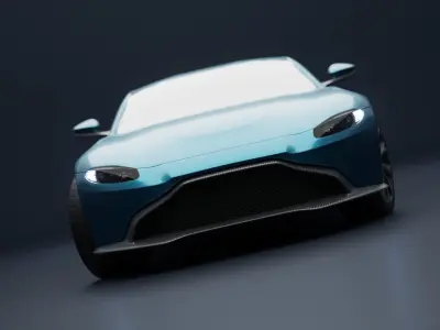 Aston Martin Vantage Low-poly 3D model