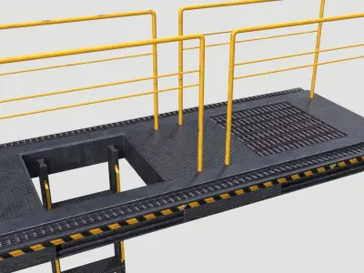 LowPoly Platform bridge ladder MODEL Element2 OLD Low-poly 3D model