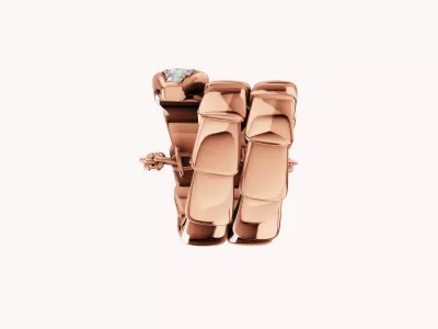 BULGARI - SERPENTI VIPER - NECKLACE - DOUBLE COIL WITH DIAMONDS 3D print model