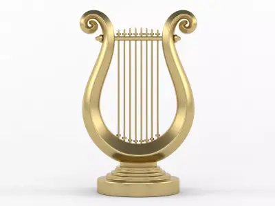 Golden Lyre 3D model