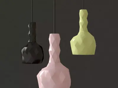 FACETURE polygonal pendant lamp 3D model
