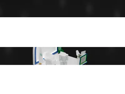 booth 3x3 open 3 side  3D model