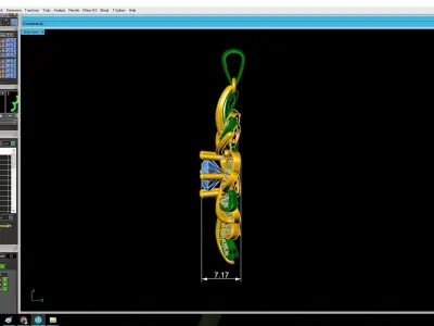 Luxury Floral Diamond Pendant Jewelry 3D Model  3230 3D print model