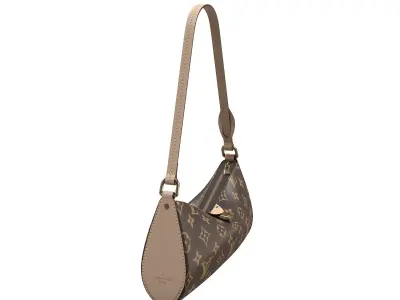 Louis Vuitton Pochette Tirette Bag Monogram Low-poly 3D model