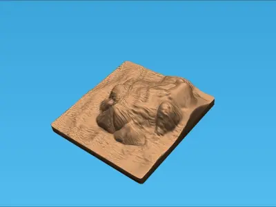low detail sand and stone diorama 3D print model