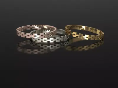 Low weight gold ring 3D print model