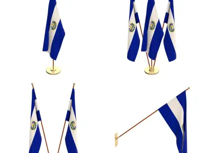 El Salvador Flag Pack 3D model