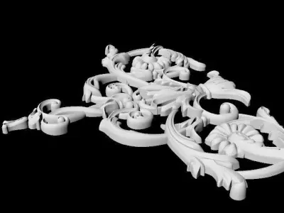 Central decor ornament for furniture 3D model 986