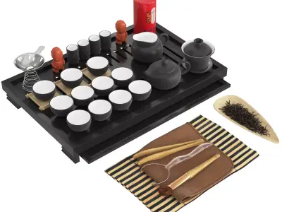 Chinese Tea Ceremony Set Big 3D model