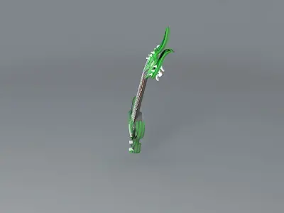 Green Meanie guitar Free 3D model