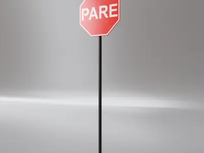 Road Sign - Pare Free low-poly 3D model