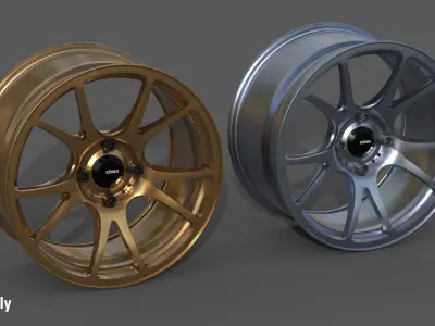  Konig Freeform 15x8 PCD 4x100 Rim Low-poly 3D model