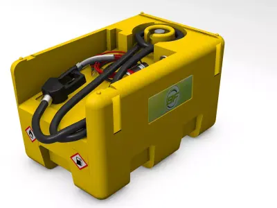 Cemo DT-Mobile Easy 200 Litre Fuel Dispenser with Electric Pump Low-poly 3D model
