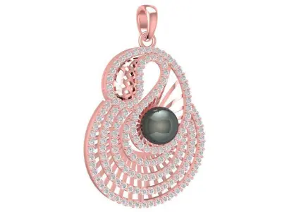 Luxury Pearl Spiral Pendant Jewelry 2089 3D print model