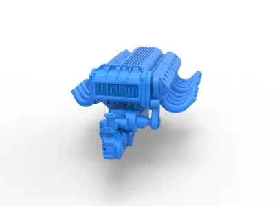 Engine 2 V8 Version 6 Scale 1 to 25 3D print model
