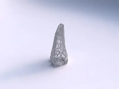 Vase top bent rectangle with twisted organic lattice 3D print model