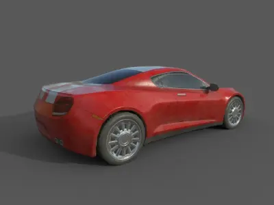 Generic Sport Car 01 DirtyRed Low-poly 3D model