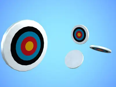 ARCHERY TARGET CARTOON STYLIZED Low-poly 3D model