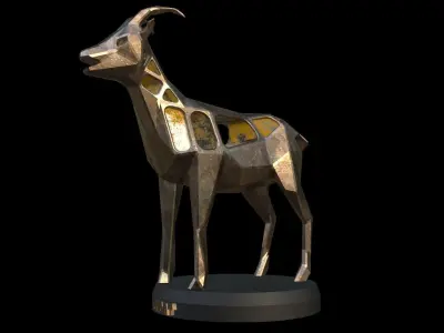 Steampunk Goat Low-poly 3D model