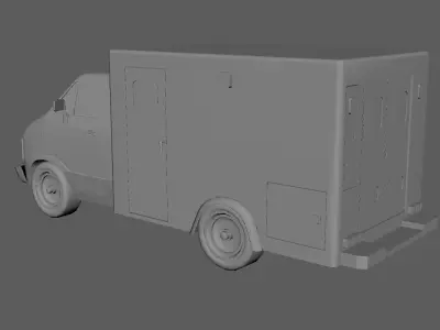 Dodge Ram Ambulance Van Low-poly 3D model