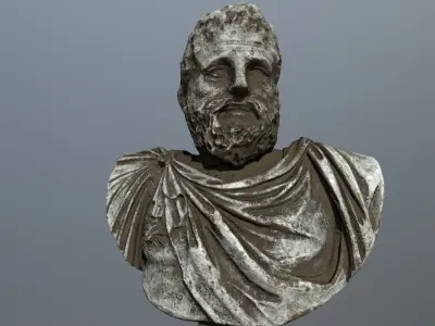 hercules bust of roman statue Low-poly 3D model