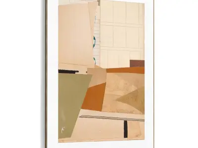 Plaster Two Photo Frame 424 Low-poly 3D model