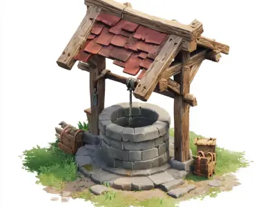 Stylized Wells Set 2 3D model