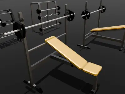 Workout Equipment Pack 3D Model Low-poly 3D model