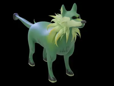 Dog toon style 2  Low-poly 3D model