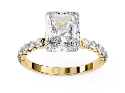 Radiant Eternity band Diamond ring 3D print model