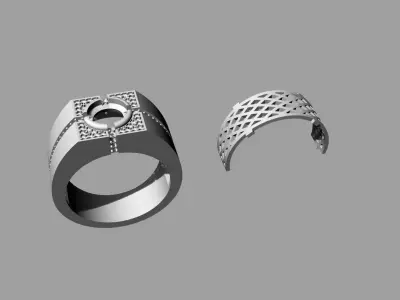 Mens Ring Jewelry Brand Gold 3D print model