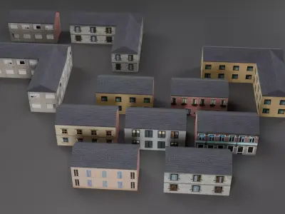 Lite House Pack  Low Poly Game-Ready Buildings Low-poly 3D model