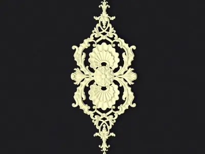 dekor gold ornate brooch 3D model