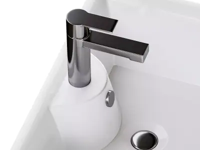 Square Countertop Vessel Bathroom Sink 3D model